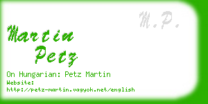 martin petz business card